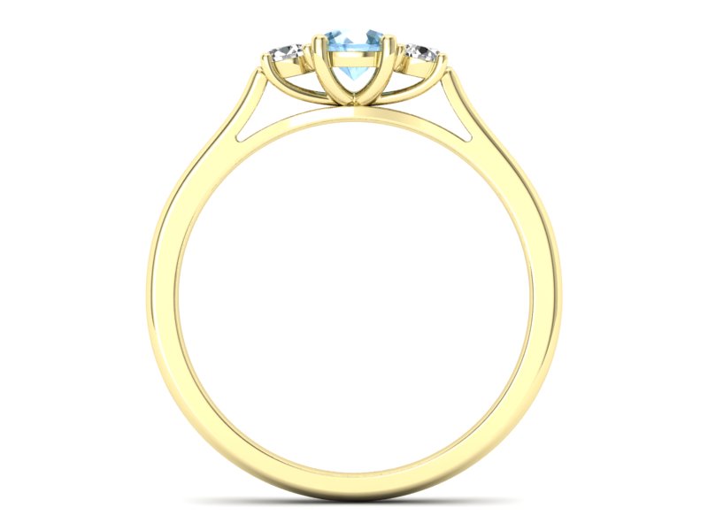 Złoty pierścionek z topazem i brylantami - p16449ztp - 2