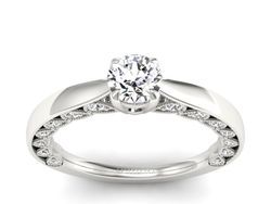 Złoty pierścionek z brylantami białe złoto - p16450bV