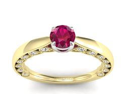 Pierścionek z rubinem i diamentami - p16450zbr