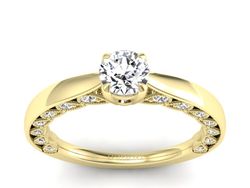 Złoty pierścionek z brylantami żółte złoto - p16450zP