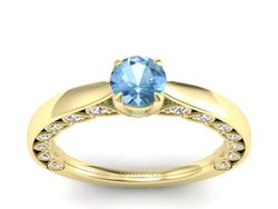 Złoty pierścionek z topazem i brylantami - p16450ztp