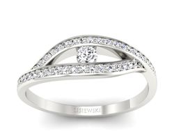 Pierścionek zaręczynowy z brylantami białe złoto - p16452b