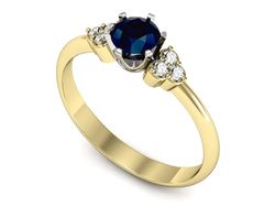 Pierścionek z szafirami i diamentami złoto 585 - P16454zbsz
