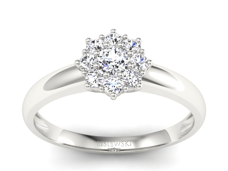 Złoty pierścionek z brylantami białe złoto - p16458b - 1