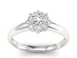 Złoty pierścionek z brylantami białe złoto - p16458b