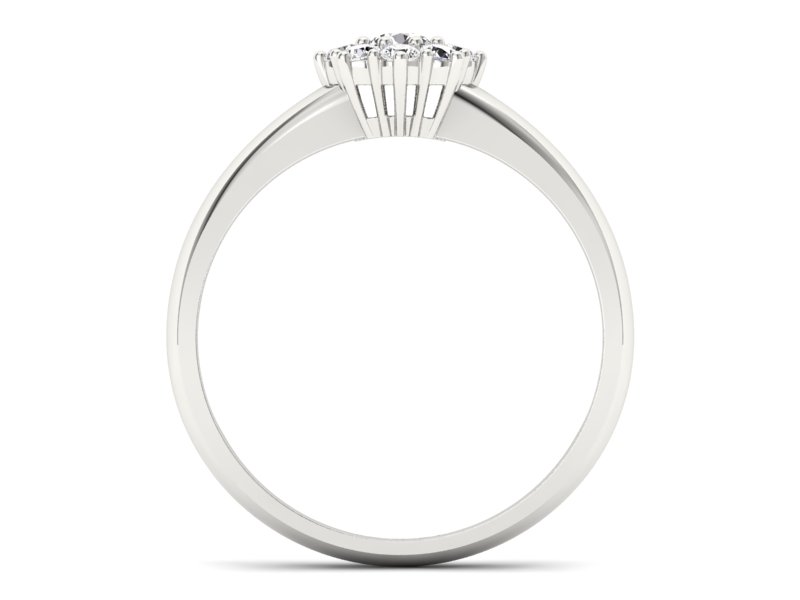 Pierścionek z rubinem i brylantami białe złoto - p16458br - 2