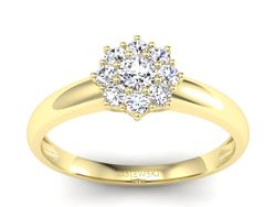 Złoty pierścionek z brylantami żółte złoto - p16458z