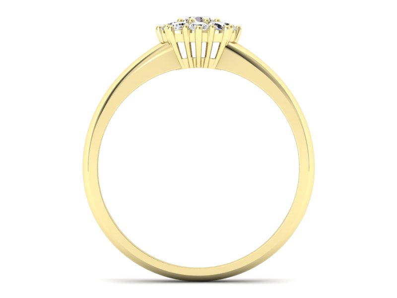 Złoty pierścionek z brylantami żółte złoto - p16458z - 2