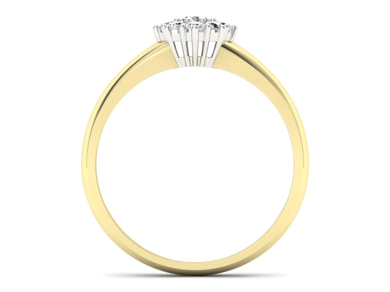 Pierścionek z diamentami żółte i białe złoto - p16458zb - 2