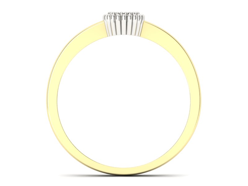 Pierścionek z brylantem żółte i białe złoto 585 - p16462zb - 2