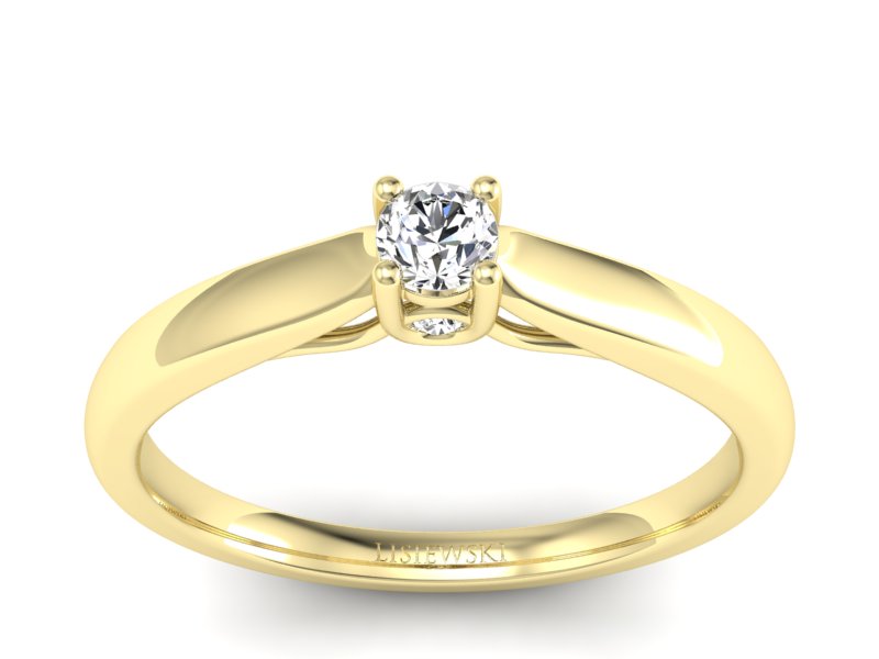 Złoty pierścionek z brylantami żółte złoto - p16464z - 1