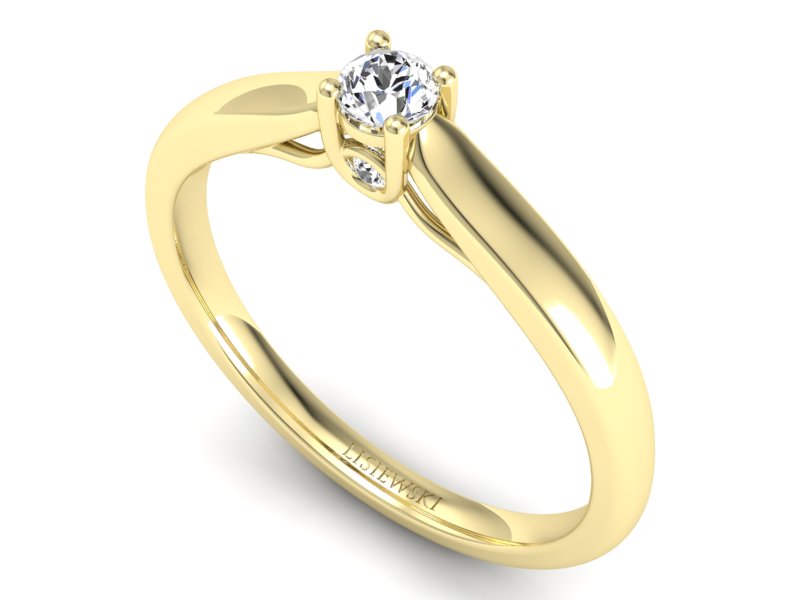 Złoty pierścionek z brylantami żółte złoto - p16464z - 3