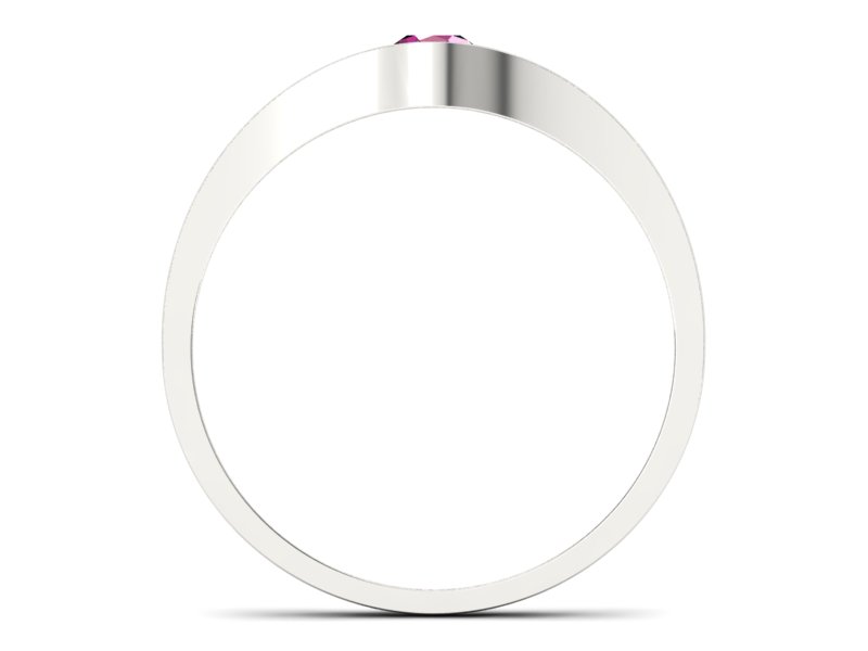 Pierścionek z rubinem i brylantami białe złoto - p16468br - 2