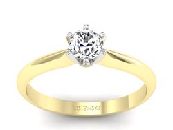 Pierścionek z diamentem żółte i białe złoto 585 - p16473zb