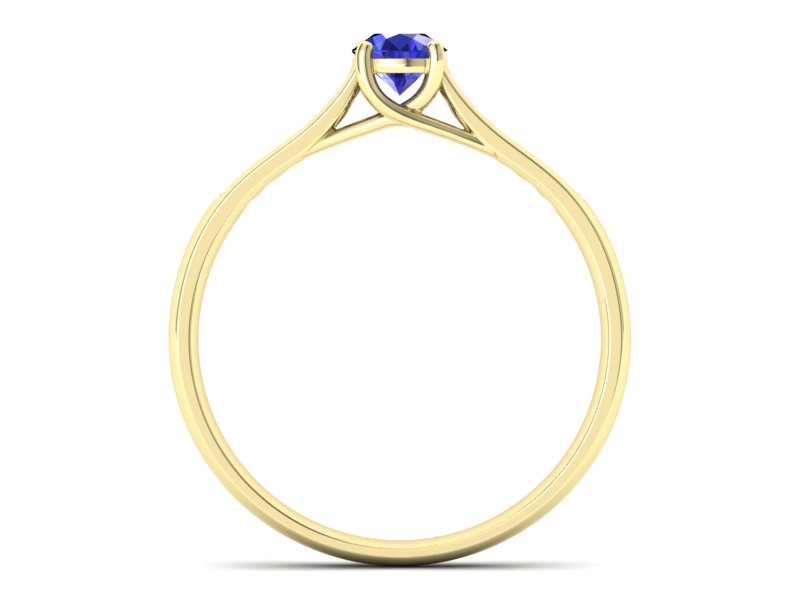 Złoty pierścionek z szafirem i diamentami - p16474zszc - 2