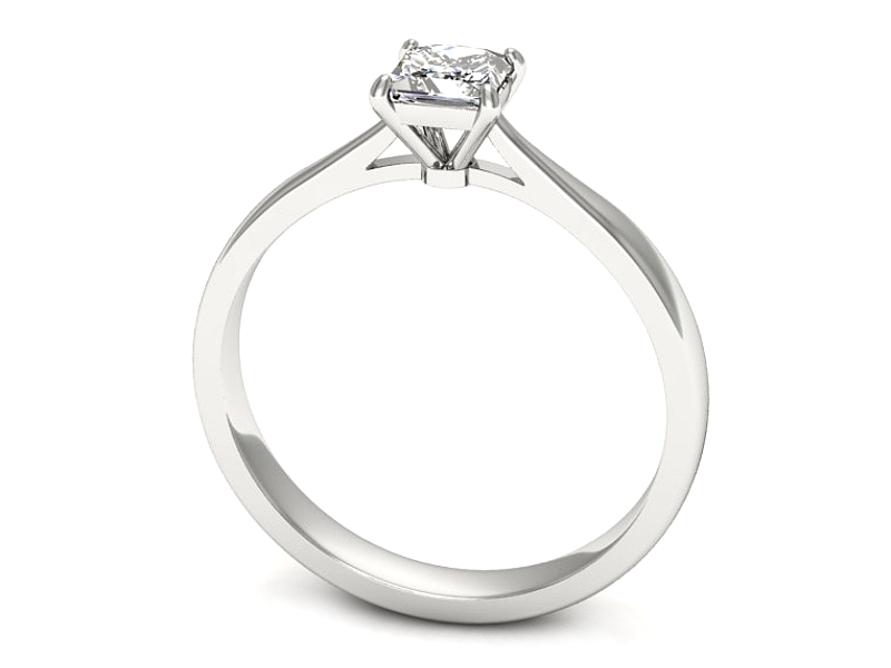 Złoty Pierścionek z diamentem białe złoto 14k - p16475b - 2
