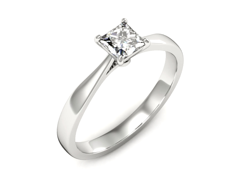 Złoty Pierścionek z diamentem białe złoto 14k - p16475b - 1