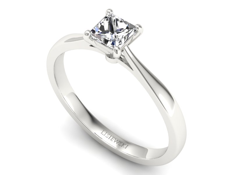 Złoty pierścionek z diamentem białe złoto - p16475b - 3