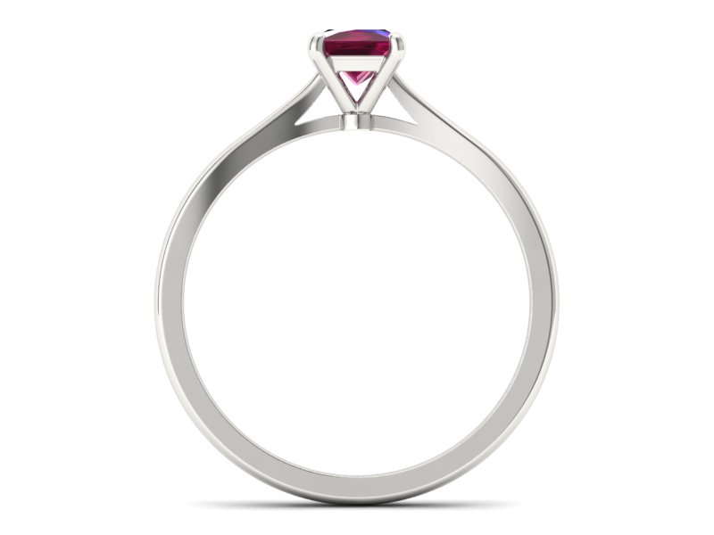 Złoty pierścionek z rubinem białe złoto - p16475br - 2