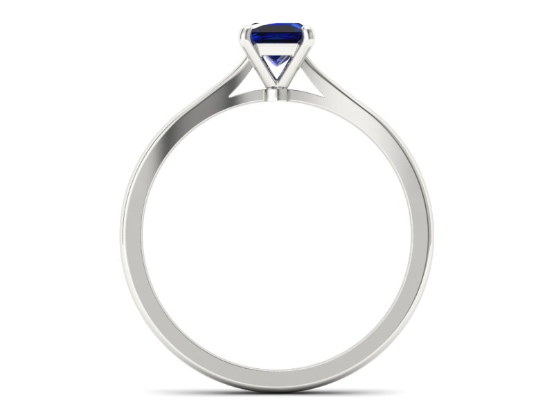 Złoty pierścionek z szafirem białe złoto - p16475bsz - 2