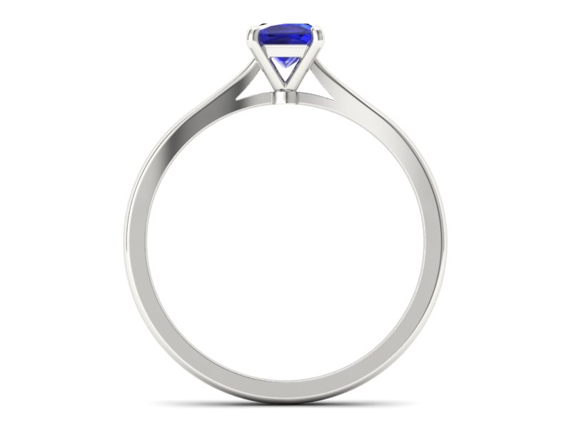 Złoty pierścionek z szafirem białe złoto - p16475bszc - 2