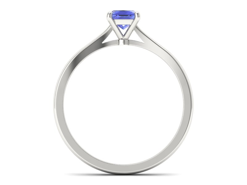 Złoty pierścionek z tanzanitem białe złoto - p16475bt - 2