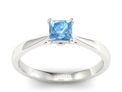 Złoty pierścionek z topazem białe złoto - p16475btp