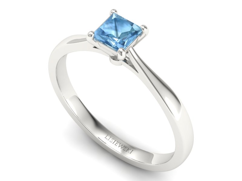 Złoty pierścionek z topazem białe złoto - p16475btp - 3