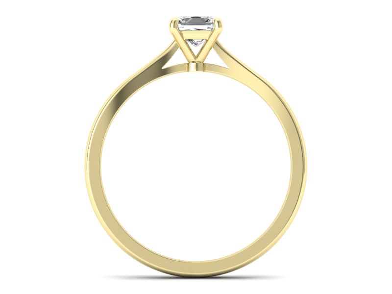 Złoty pierścionek z diamentem żółte złoto - p16475z - 2