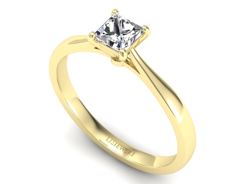 Złoty pierścionek z diamentem żółte złoto - p16475z - 3