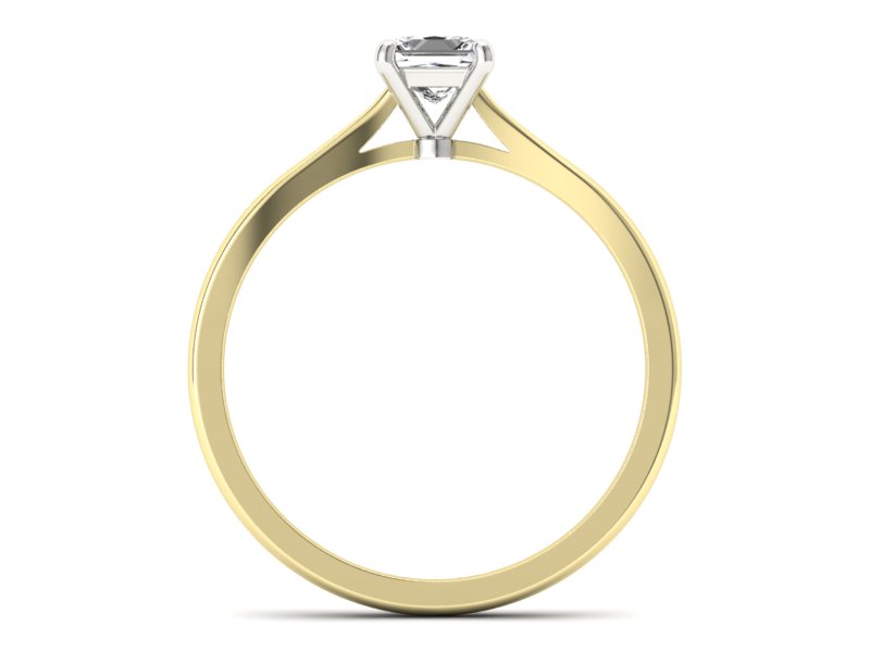 Pierścionek z diamentem żółte białe złoto - p16475zb - 2