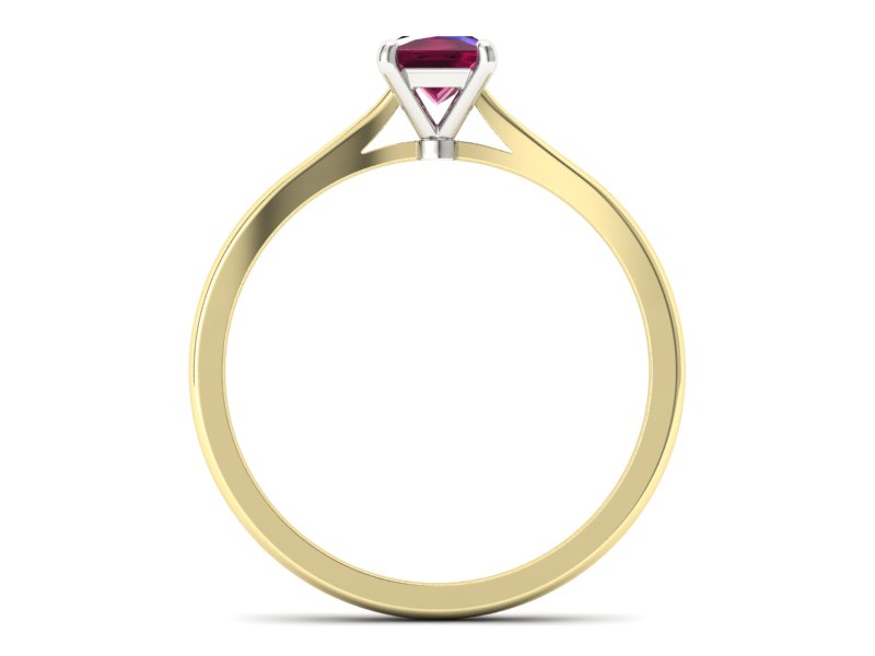 Pierścionek z rubinem żółte białe złoto - p16475zbr - 2