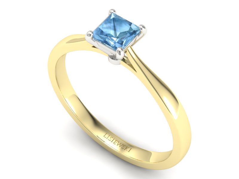Pierścionek z topazem żółte białe złoto - p16475zbtp - 3