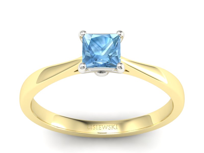 Pierścionek z topazem żółte białe złoto - p16475zbtp - 1