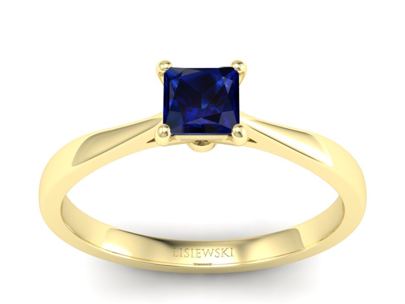 Złoty pierścionek z szafirem żółte złoto - p16475zsz - 1