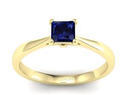 Złoty pierścionek z szafirem żółte złoto - p16475zsz