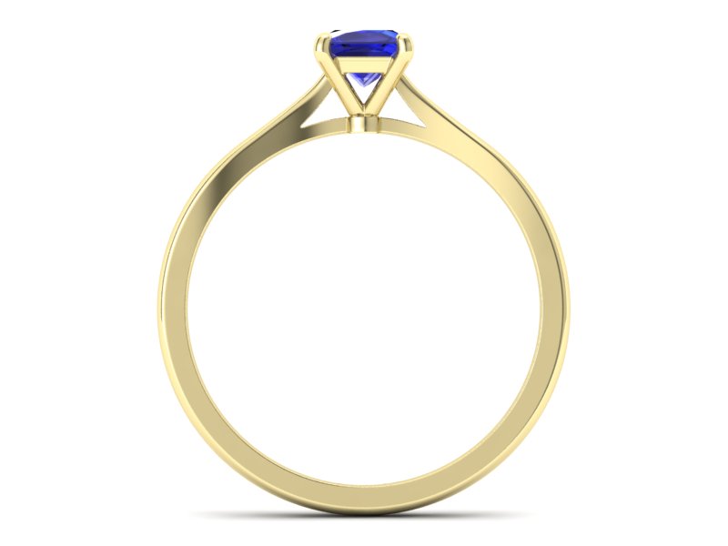 Złoty pierścionek z szafirem żółte złoto szafir - p16475zszc - 2