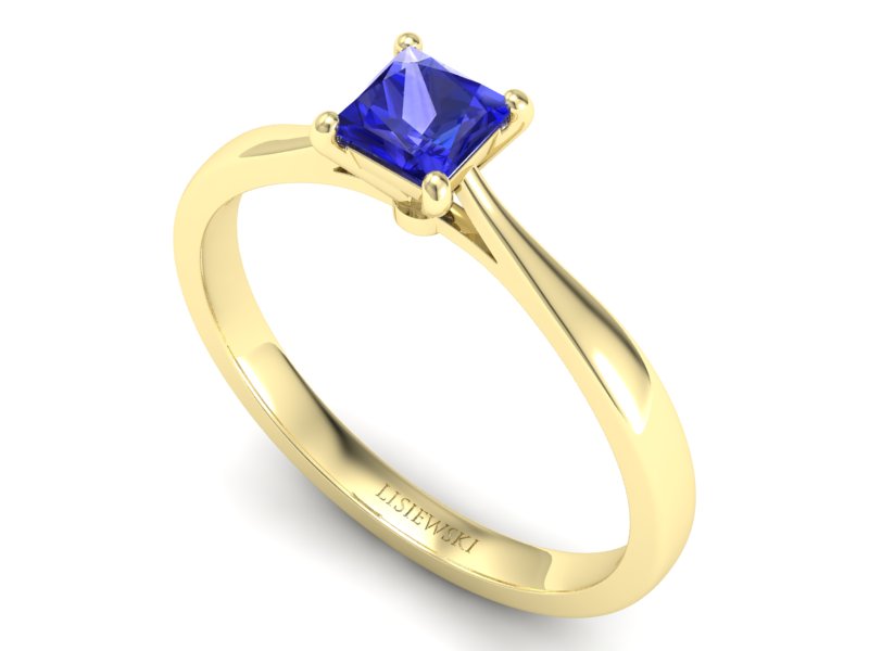 Złoty pierścionek z szafirem żółte złoto szafir - p16475zszc - 3
