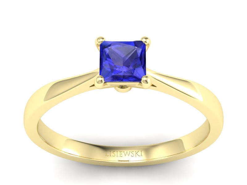 Złoty pierścionek z szafirem żółte złoto szafir - p16475zszc - 1