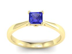 Złoty pierścionek z szafirem żółte złoto szafir - p16475zszc