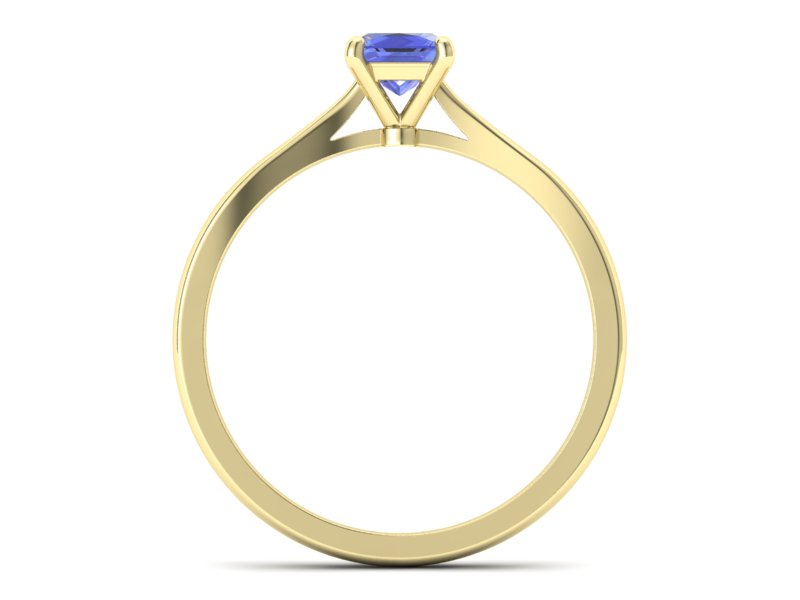 Złoty pierścionek z tanzanitem żółte złoto - p16475zt - 2