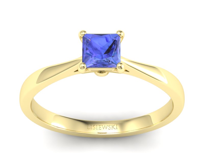 Złoty pierścionek z tanzanitem żółte złoto - p16475zt - 1
