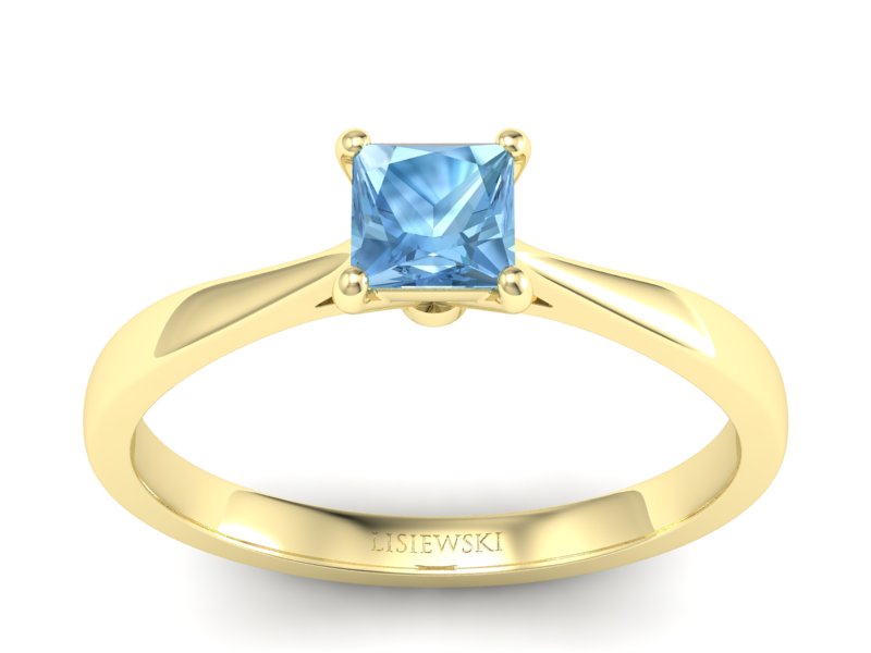 Złoty pierścionek z topazem żółte złoto - p16475ztp - 1