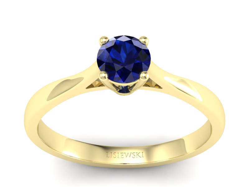 Złoty pierścionek z szafirem żółte złoto - p16477zsz - 1
