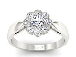 Złoty Pierścionek z brylantami białe złoto 585 - p16478b