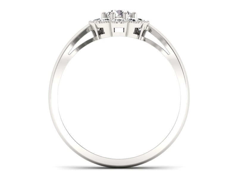 Złoty Pierścionek z brylantami białe złoto 585 - p16478b - 2