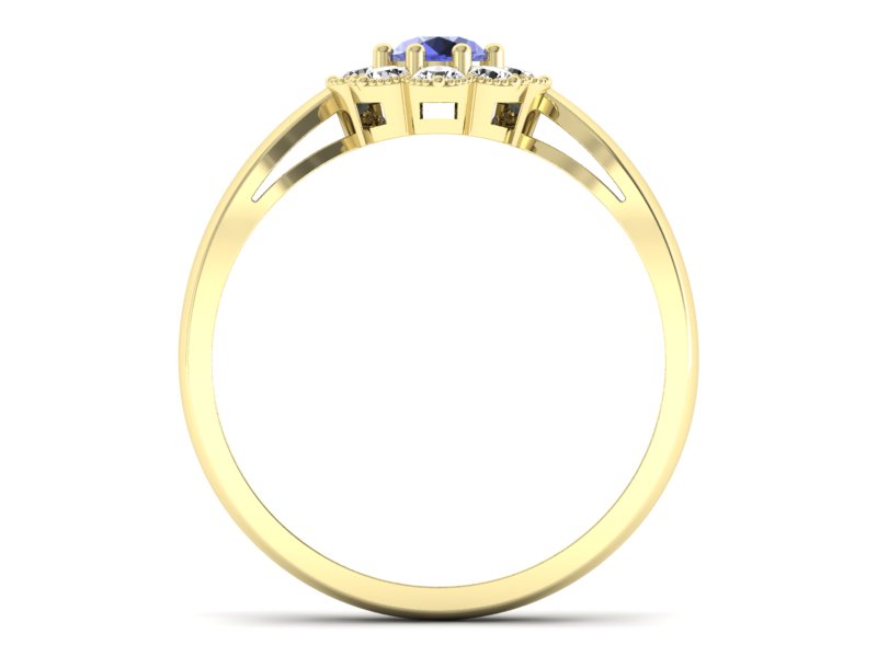 Pierścionek zaręczynowy z tanzanitem i brylantami - p16478zt - 2