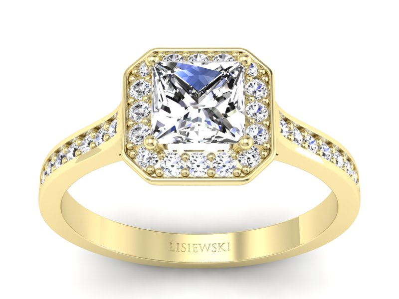 Złoty Pierścionek z diamentami żółte złoto 585 - p16480z - 1