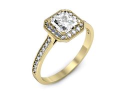 Złoty Pierścionek z diamentami żółte złoto 585 - p16480z