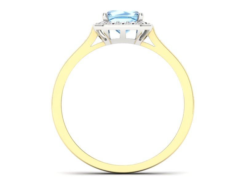 Pierścionek z topazem i brylantami zloto 585 - p16480zbtp - 2